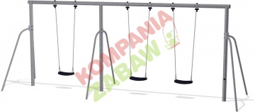 KSW91031-0809 - Two Bay Swing (3 seats) H=2,5m std. Seats